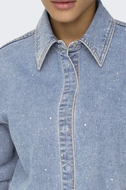 New Onlmaggiemay L/S Rhinest Shirt Bluser & Skjorter|Ammevenligt Tøj