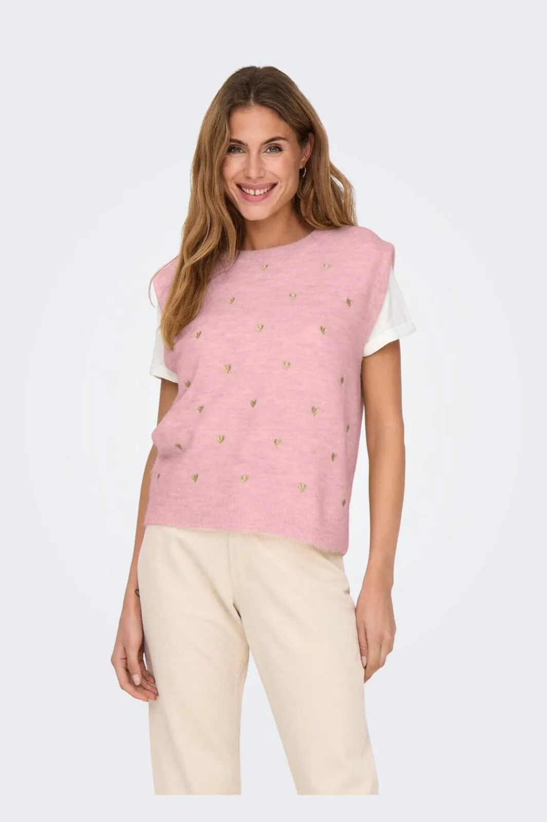 Only Veste<Onlmelody Sl Embroidery O-Neck Knt