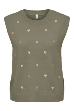 Best Onlmelody Sl Embroidery O-Neck Knt Veste