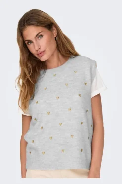 Onlmelody Sl Embroidery O-Neck Knt Veste