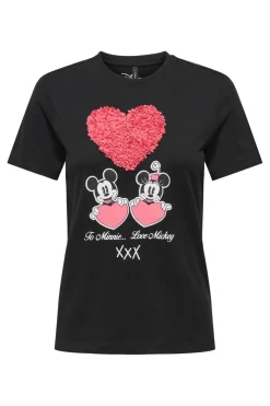 Discount Onlmickey Reg S/S Valentine Lux T-Shirts & Toppe