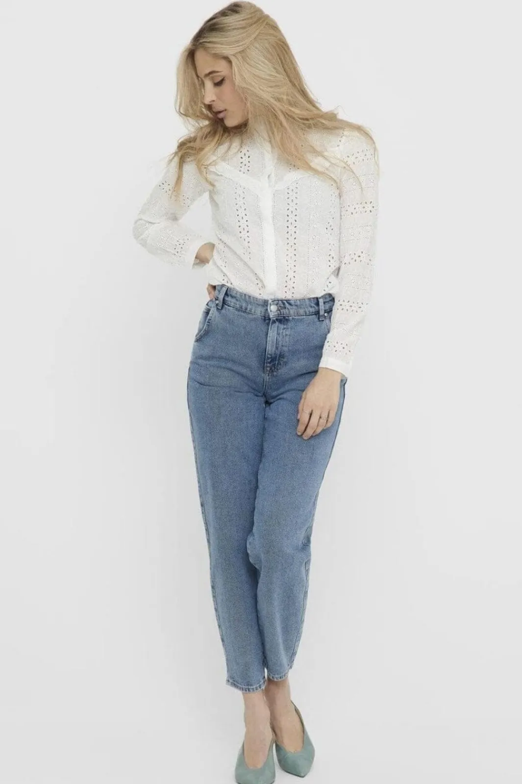 Only Bluser & Skjorter|Ammevenligt Tøj<Onlmiriam Ls Emb Anglaise Blouse