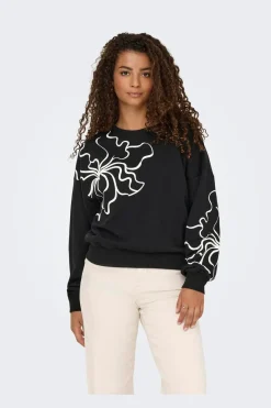 Only Sweatsæt & Comfy Wear|Bluser & Skjorter<Onlodessa L/S O-Neck Box Ub Swt