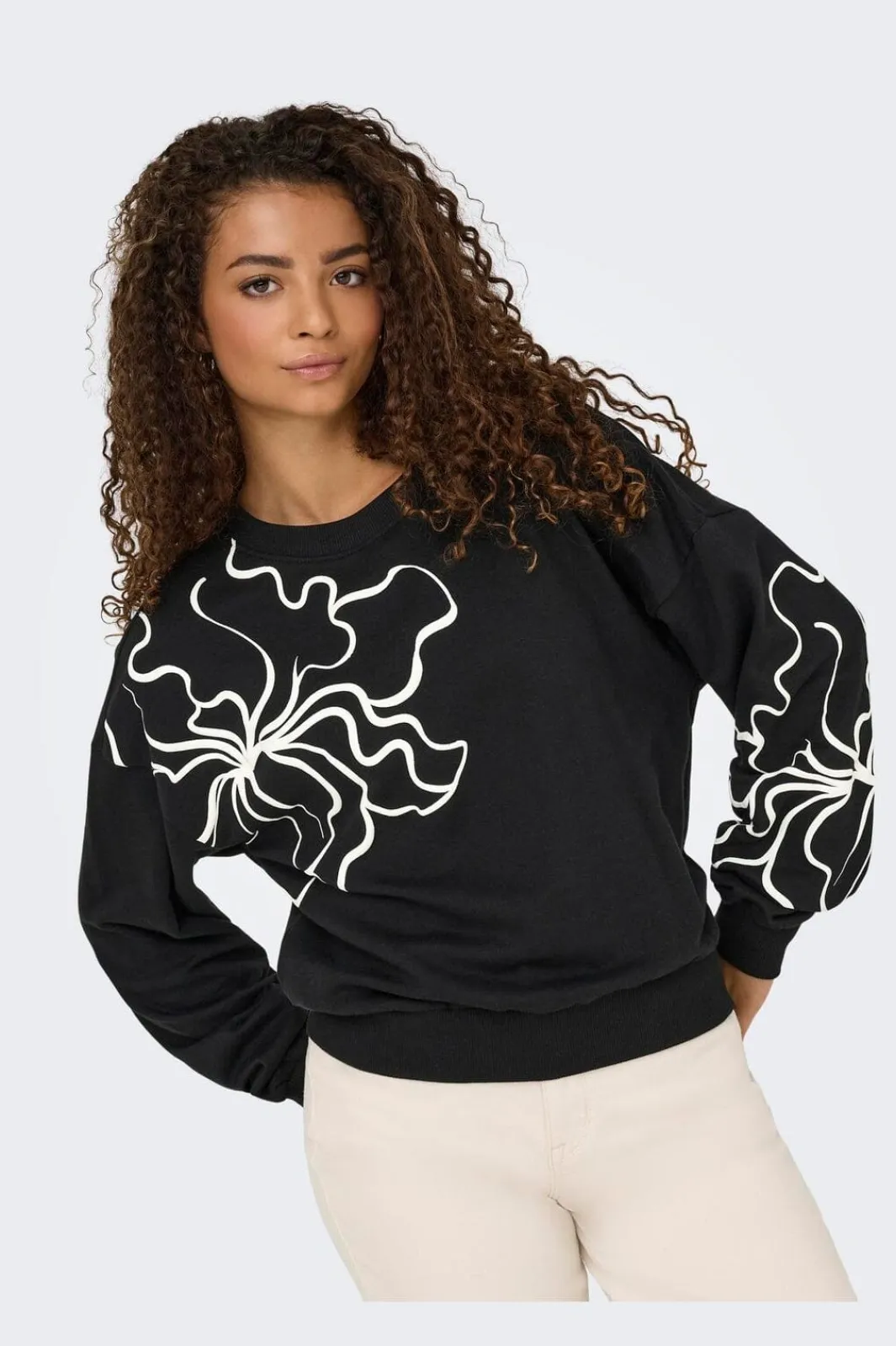 Only Sweatsæt & Comfy Wear|Bluser & Skjorter<Onlodessa L/S O-Neck Box Ub Swt