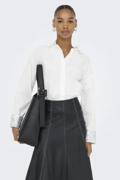 Only Bluser & Skjorter|Ammevenligt Tøj<Onlpanama Ls Sequines Mix Shirt