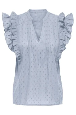 Onlraina S/L V-Neck Ruffle Top Ox T-Shirts & Toppe