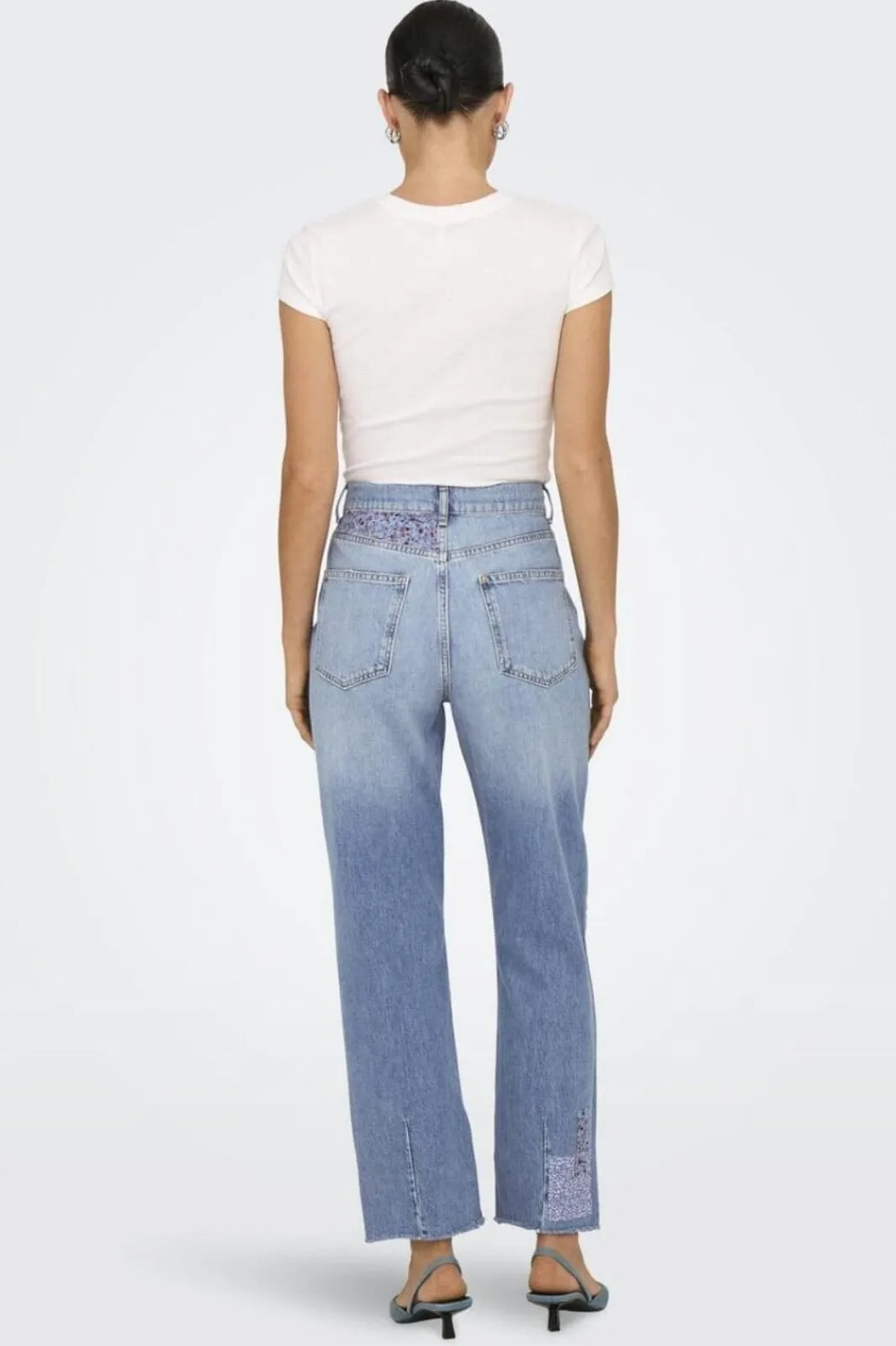Outlet Onlrobyn Str Reg Lank Patch Slit Bukser, Jeans & Leggings