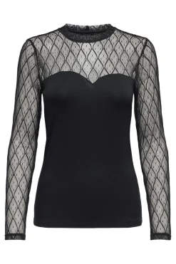 Only T-Shirts & Toppe<Onlsalina L/S Lace Mix Top