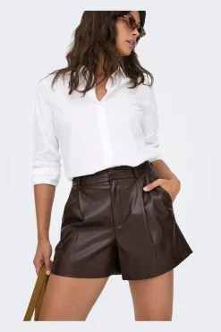 Only Shorts<Onlsmooth Faux Lea Shorts 2