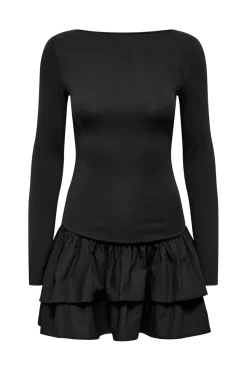 Sale Onlvega L/S Boatneck Mix Dress Box Kjoler