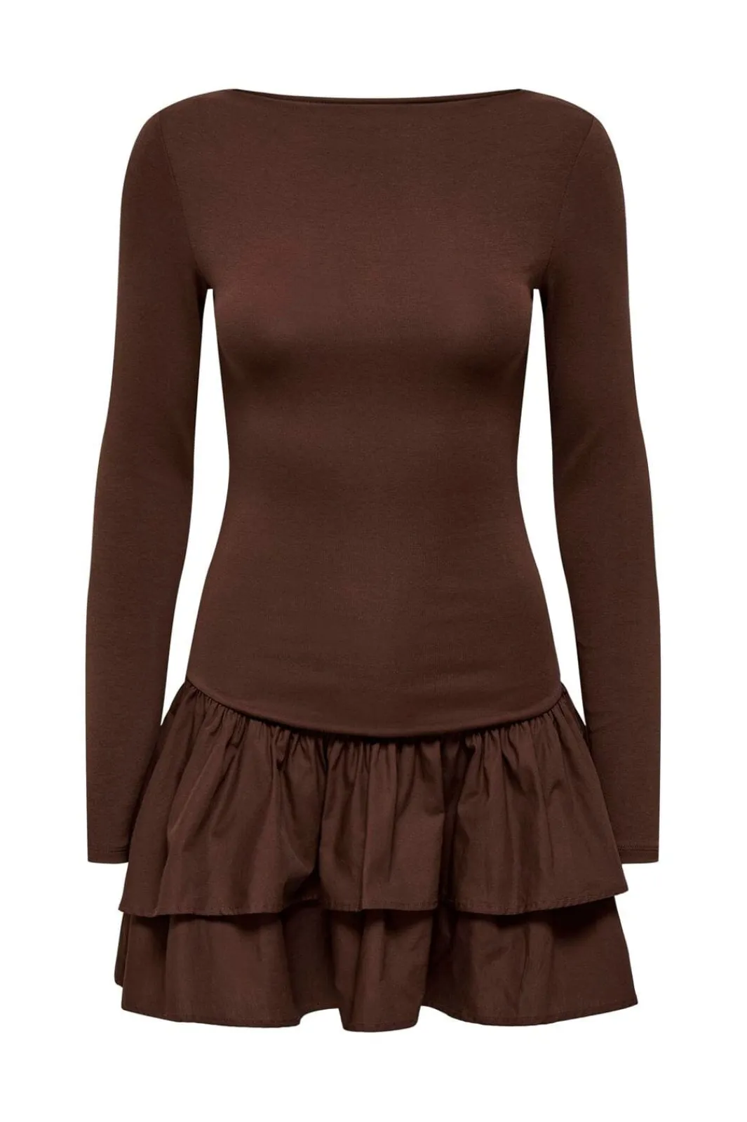Only Kjoler<Onlvega L/S Boatneck Mix Dress Box