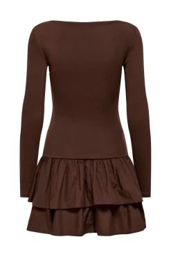 Only Kjoler<Onlvega L/S Boatneck Mix Dress Box