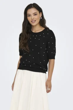 Only T-Shirts & Toppe<Onlvenice Life Ss Pearl O-Neck Knt