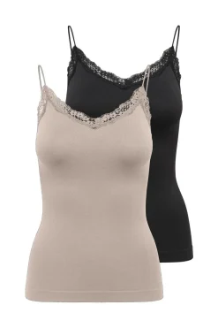 Online Onlvicky Lace Basic 2-Pack Seamless Top T-Shirts & Toppe