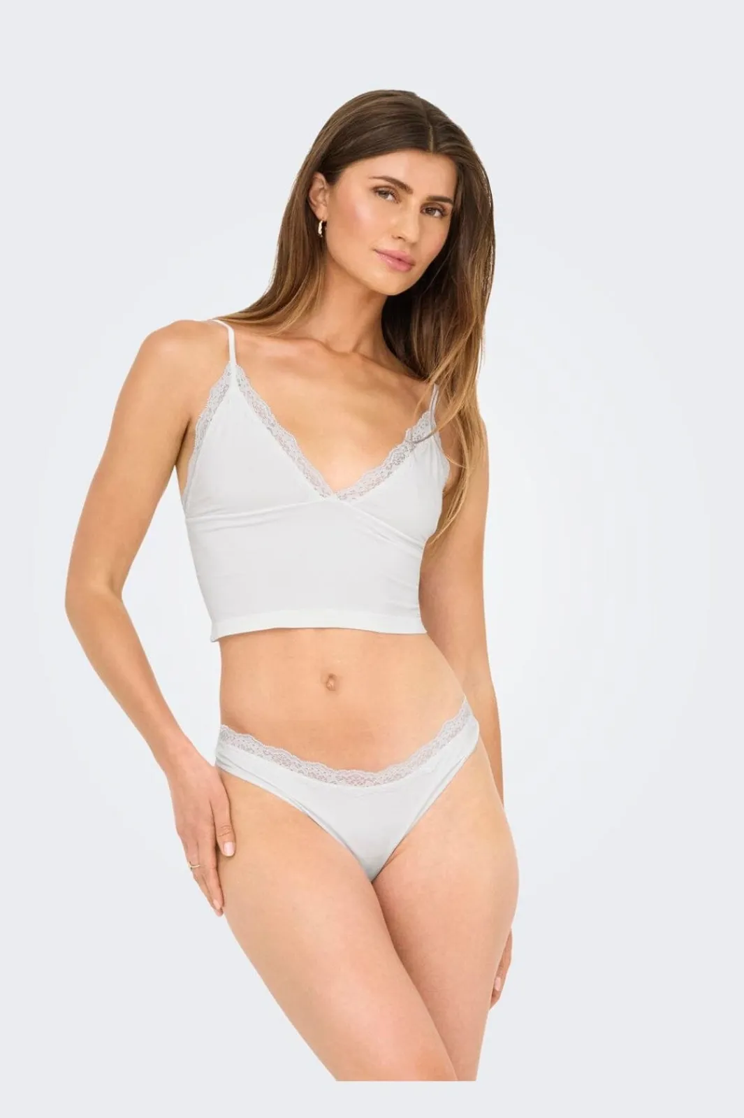 Only Nattøj & Lingeri<Onlvicky Lace Singlet V-Neck Acc