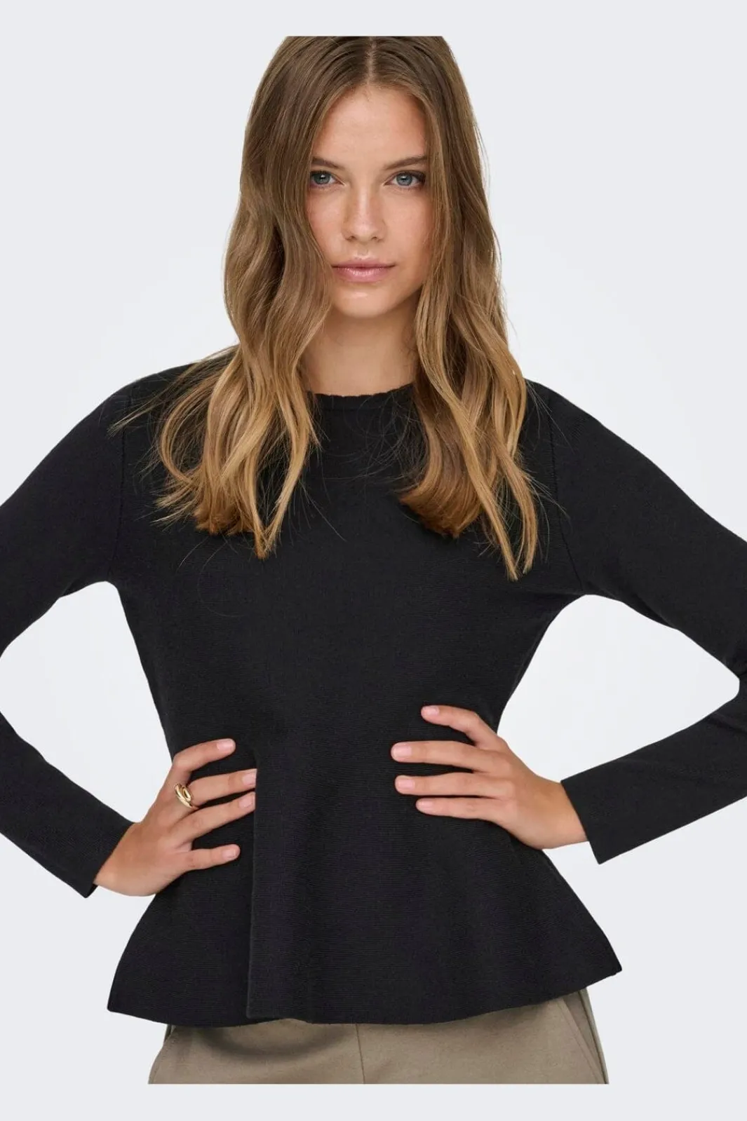 Clearance Onlvilda Ls Peplum O-Neck Knt Strik|Bluser & Skjorter