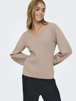Online Onlviola Ls Fit V-Neck Knt Strik|Bluser & Skjorter