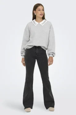 Discount Onlwillow L/S O-Neck Emb. Ub Swt Bluser & Skjorter|Sweatsæt & Comfy Wear