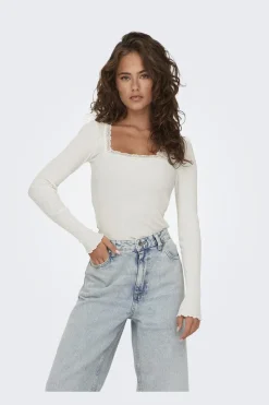 Only T-Shirts & Toppe<Onlxena L/S Lace Top