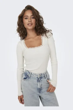 Only T-Shirts & Toppe<Onlxena L/S Lace Top