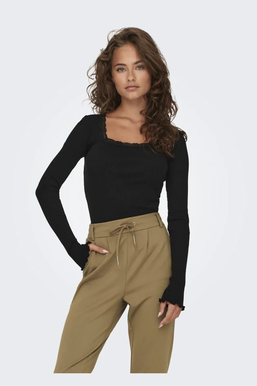 Outlet Onlxena L/S Lace Top T-Shirts & Toppe