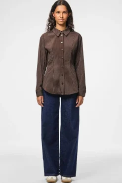 Pieces Sæt 🛍️|Bluser & Skjorter<Pcanja Ls Fitted Shirt