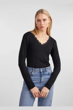 Pieces Bluser & Skjorter<Pcbarbera Ls Lace Top