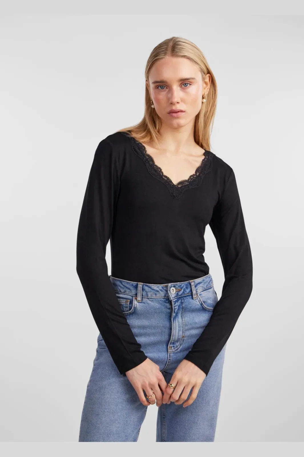 Pieces Bluser & Skjorter<Pcbarbera Ls Lace Top