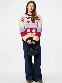 Best Pcbikka Ls O-Neck Knit Strik|Bluser & Skjorter