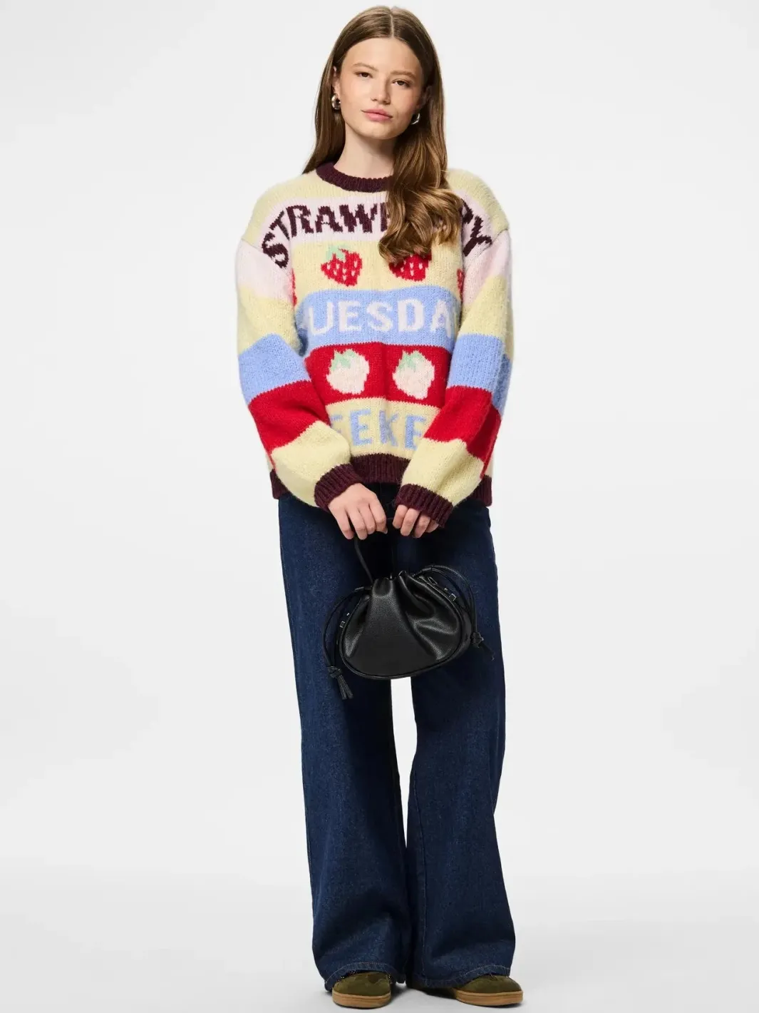 Best Pcbikka Ls O-Neck Knit Strik|Bluser & Skjorter