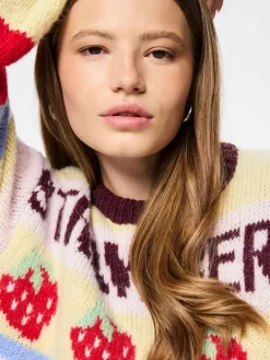 Best Pcbikka Ls O-Neck Knit Strik|Bluser & Skjorter