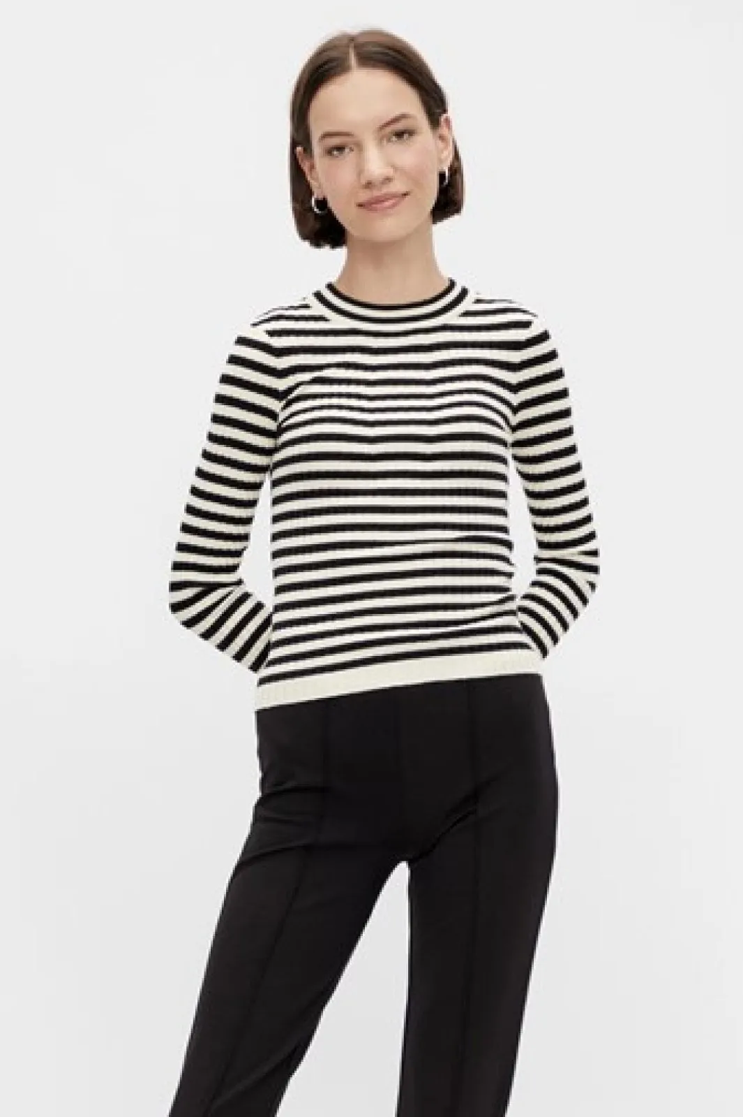 Pieces Bluser & Skjorter<Pccrista Ls O-Nech Knit Noos