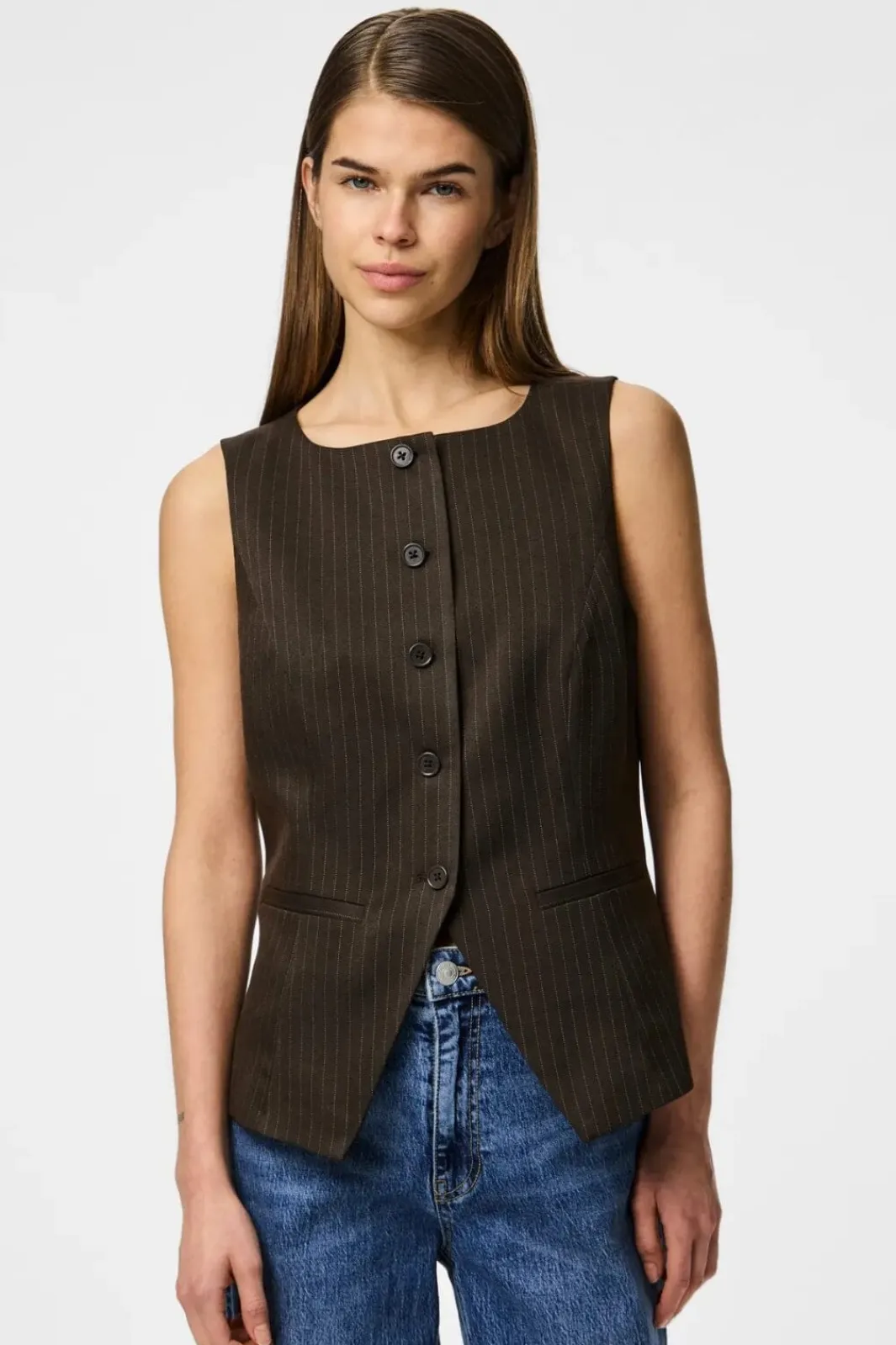 Pieces Sæt 🛍️|Veste<Pcfalka Sl Pinstriped Vest Fsy