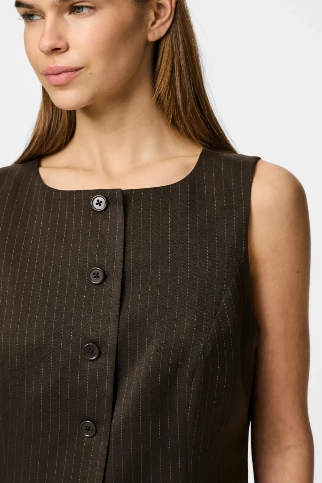 Pieces Sæt 🛍️|Veste<Pcfalka Sl Pinstriped Vest Fsy