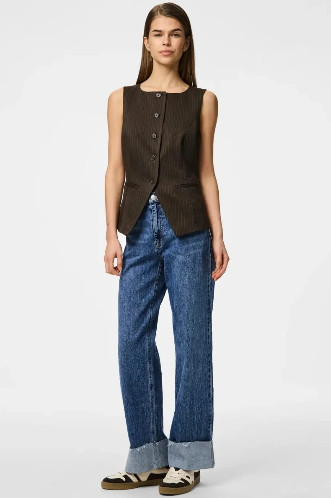 Pieces Sæt 🛍️|Veste<Pcfalka Sl Pinstriped Vest Fsy