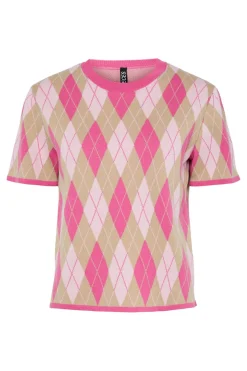 New Pcfarley Ss O-Neck Knit Fsy Strik|Bluser & Skjorter