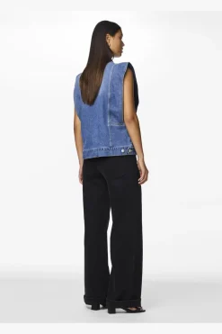 Pieces Sæt 🛍️|Veste<Pcfemma Loose Denim Vest Fsy