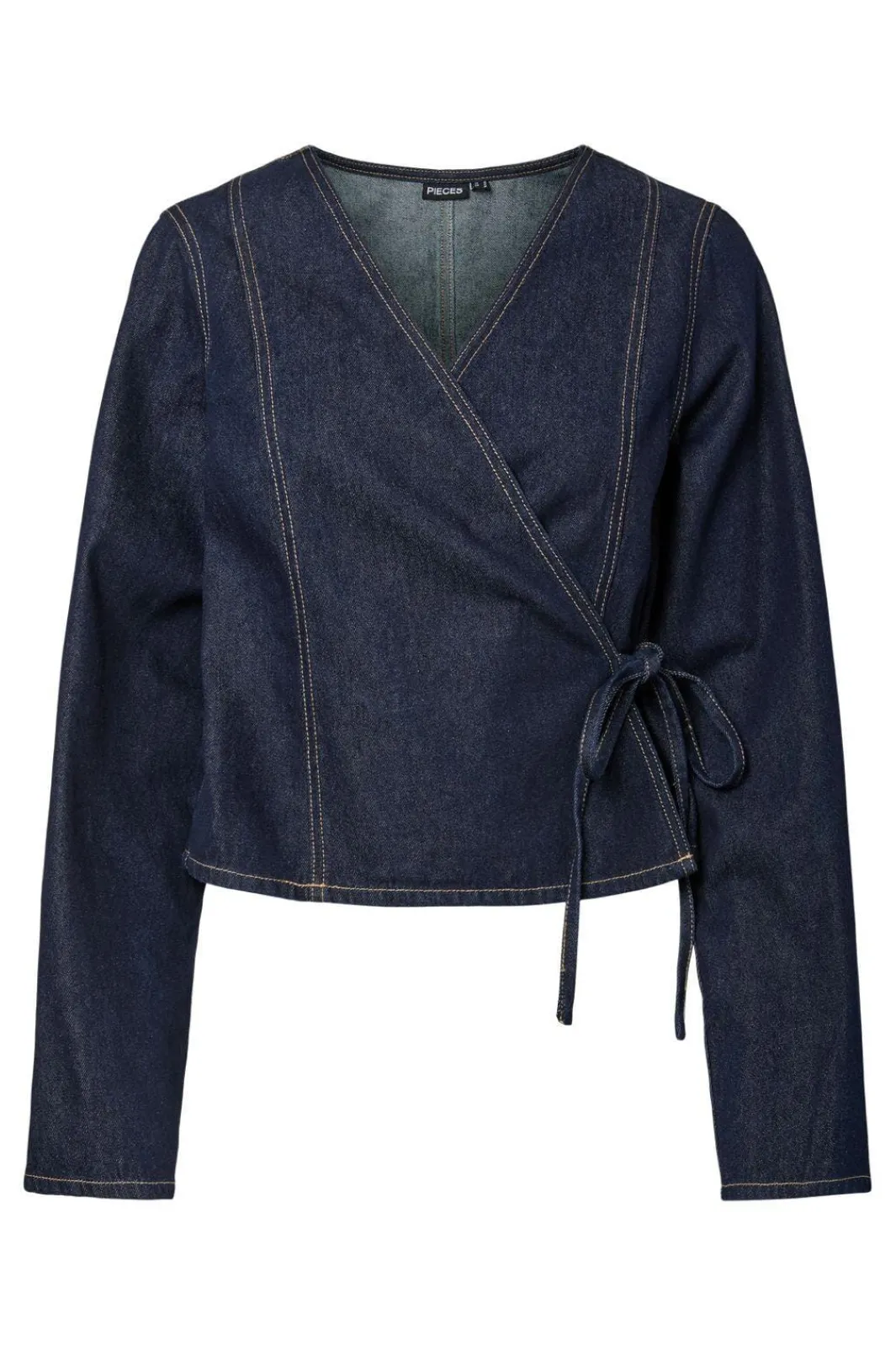 Pieces Bluser & Skjorter<Pcfenna Ls Denim Wrap Shirt Fsy