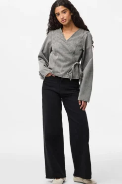 Sale Pcfenna Ls Denim Wrap Shirt Fsy Bluser & Skjorter