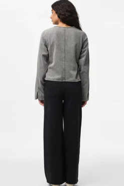 Sale Pcfenna Ls Denim Wrap Shirt Fsy Bluser & Skjorter