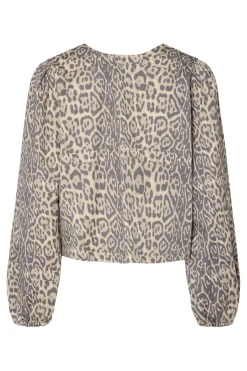 Hot Pcfia Ls Denim Revisible Tie Top Fsy Bluser & Skjorter|Ammevenligt Tøj