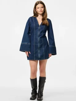 Pieces Kjoler|Ammevenligt Tøj<Pcflora Ls Denim Dress