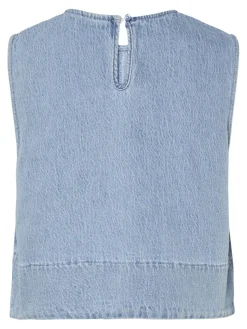 Pieces T-Shirts & Toppe<Pcflora Sl Denim Top