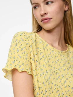 Pieces T-Shirts & Toppe<Pcflora Ss O-Neck Top