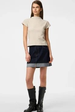 Hot Pcfranna Short Denim Skirt Fsy Nederdele