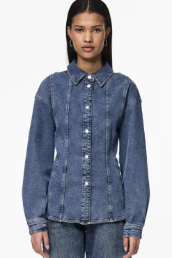 Pieces Bluser & Skjorter|Ammevenligt Tøj<Pcginny Ls Denim Shirt Jit