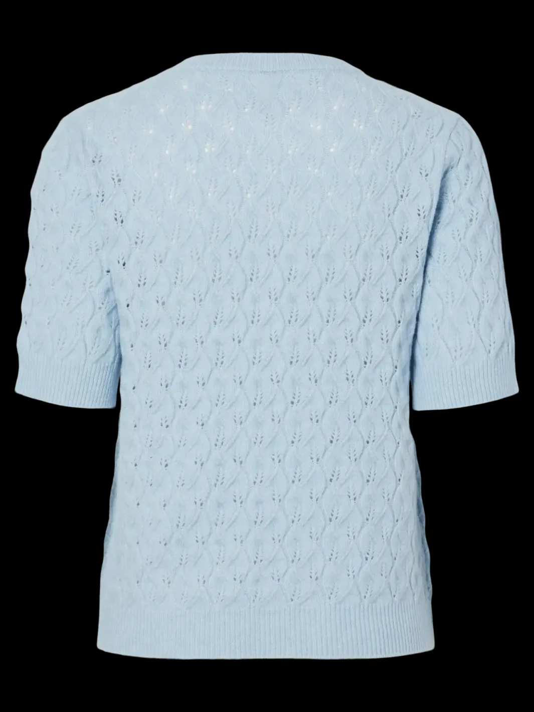 Pclelou Ss O-Neck Knit Strik|Bluser & Skjorter