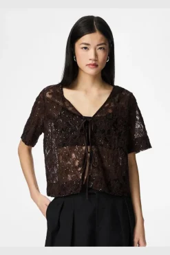 Pieces Sæt 🛍️|T-Shirts & Toppe<Pclouise 2/4 V-Neck Tie Top