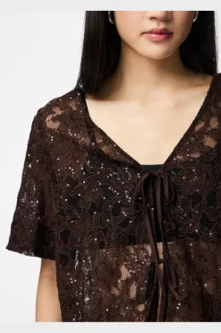 Pieces Sæt 🛍️|T-Shirts & Toppe<Pclouise 2/4 V-Neck Tie Top