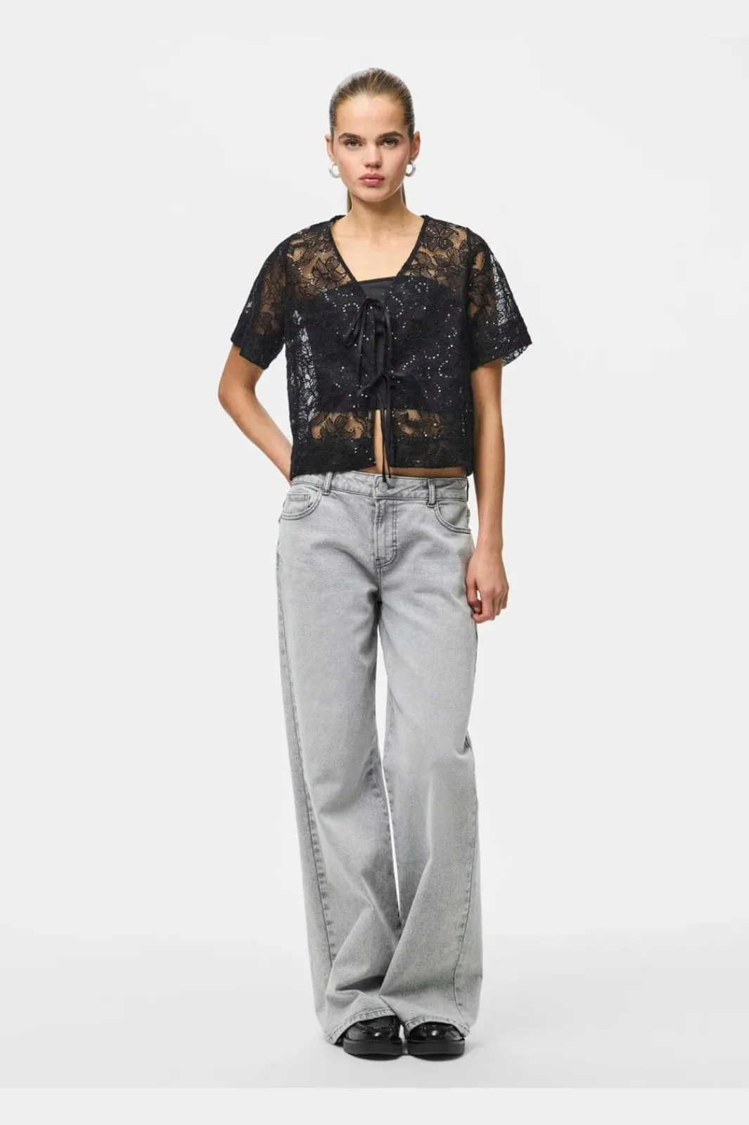Pieces Sæt 🛍️|T-Shirts & Toppe<Pclouise 2/4 V-Neck Tie Top